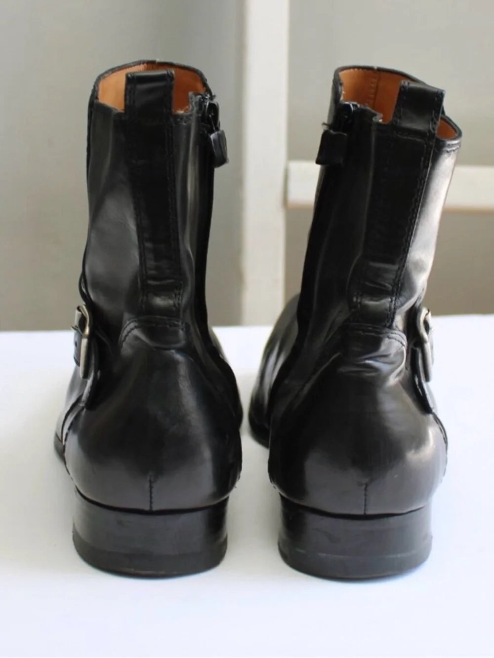 CNC Costume National Black Leather Harness Ankle Boots